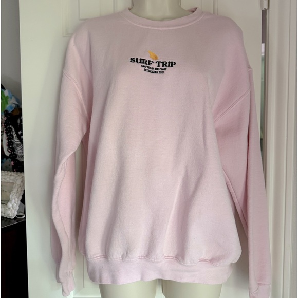 Surf Trip light pink crewneck - Picture 1 of 1